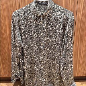 Zara Black and White Paisley Shirt
